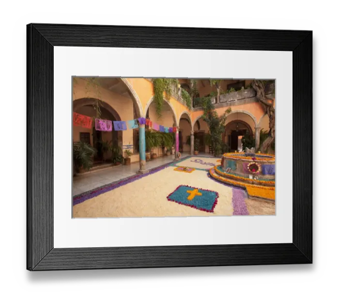 Framed Print : North America, Mexico, San Miguel de Allende, traditional courtyard adorned with Framed Print : North America, Mexico, San Miguel de Allende, traditional courtyard adorned with