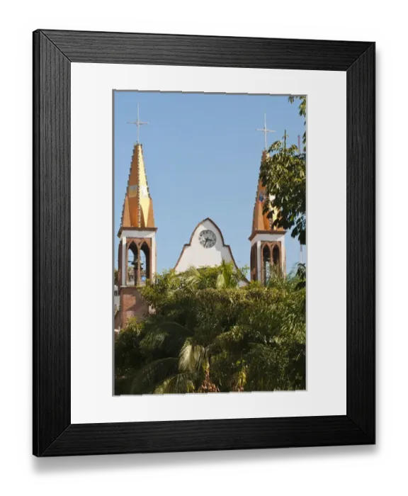 Framed Print : Mexico, Puerto Vallarta. Iglesio del Rexugio, Puerto Vallarta, Mexico