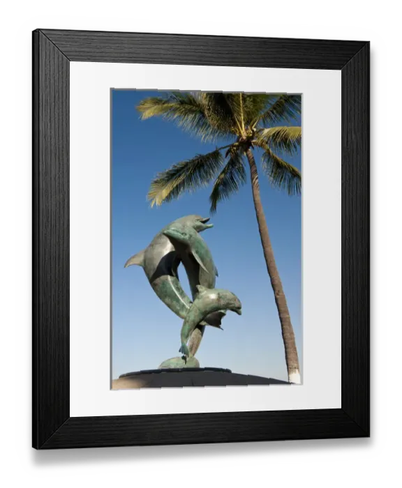 Framed Print : Mexico, Puerto Vallarta. The Friendship Fountain sculpture on the Malecon, Puerto Vallarta