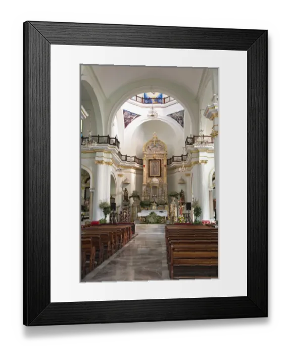 Framed Print : Mexico, Puerto Vallarta. Interior of The Lady of Guadalupe Church, Puerto Vallarta
