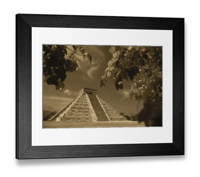 Framed Print : Mexico, Yucatan Peninsula, Chichen Itza, View of el castillo pyramid Framed Print : Mexico, Yucatan Peninsula, Chichen Itza, View of el castillo pyramid