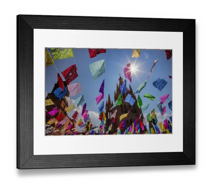 Framed Print : North America; Mexico; San Migel de Allende; Flags flying for the Day of the Dead celabration Framed Print : North America; Mexico; San Migel de Allende; Flags flying for the Day of the Dead celabration