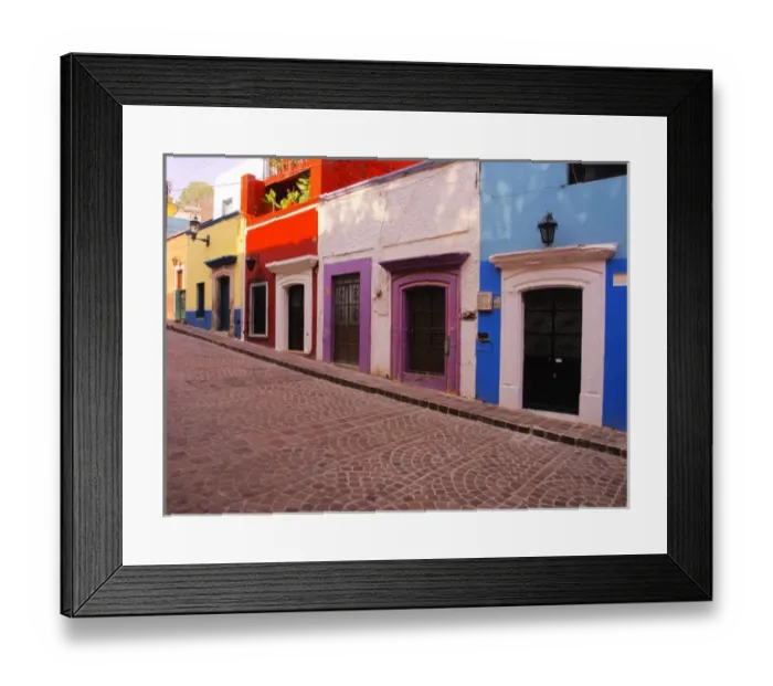 Framed Print : North America; Mexico; Guanajuato; Colorful Back Alley of Guanajuato Mexico