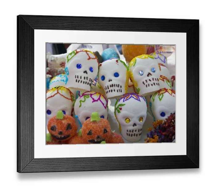 Framed Print : North America; Mexico; Dolores Hidalgo; Candy Sculls Laid out for Sale During Day of Framed Print : North America; Mexico; Dolores Hidalgo; Candy Sculls Laid out for Sale During Day of