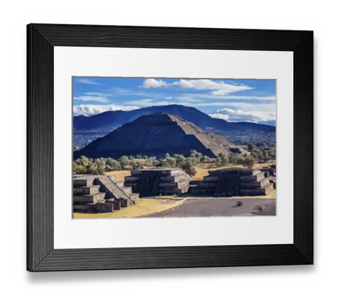 Framed Print : Climbing Temple of Sun Pyramid Avenue of Dead Teotihuacan Mexico City Mexico