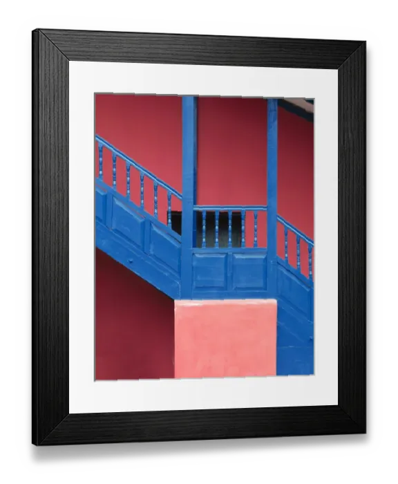 Framed Print : South America, Peru, near Cusco. Colorful architectural detail of wall and stairs Framed Print : South America, Peru, near Cusco. Colorful architectural detail of wall and stairs
