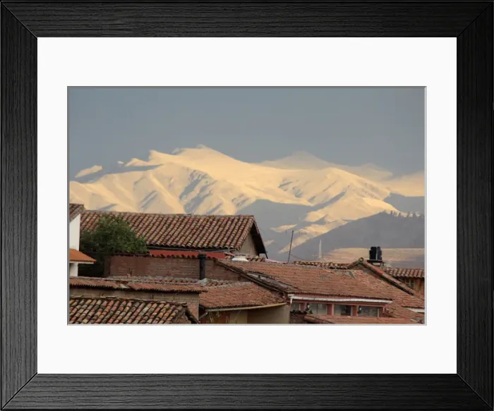 Framed Print : South America, Peru, Cusco. Rooftops and Mountains Framed Print : South America, Peru, Cusco. Rooftops and Mountains