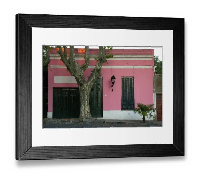 Framed Print : Uruguay. Colonia del Sacramento. Barrio Historico. Pink colonial house Framed Print : Uruguay. Colonia del Sacramento. Barrio Historico. Pink colonial house