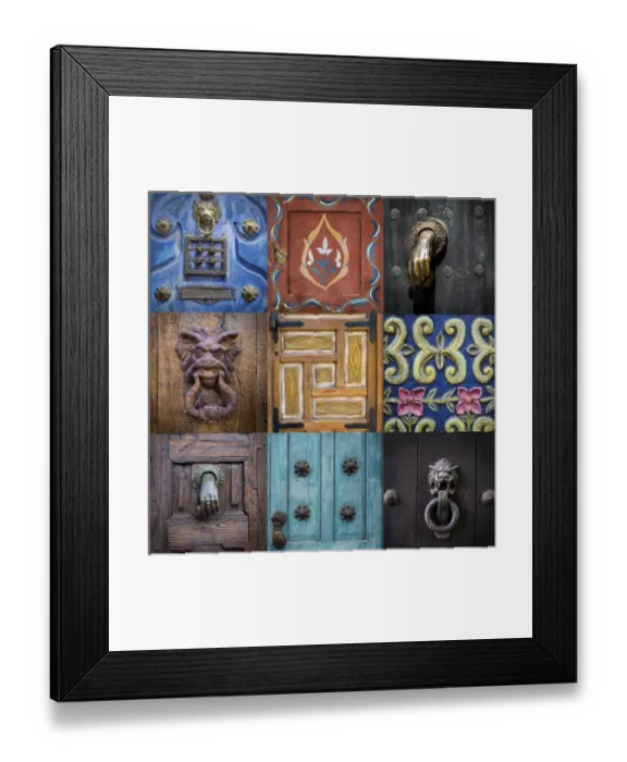 Framed Print : Mexico, San Miguel de Allende. Collage of door details in city Framed Print : Mexico, San Miguel de Allende. Collage of door details in city