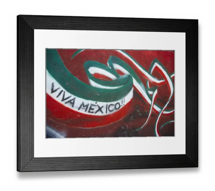 Framed Print : Mexico. Wall painted to celebrate colors of Mexican flag Framed Print : Mexico. Wall painted to celebrate colors of Mexican flag