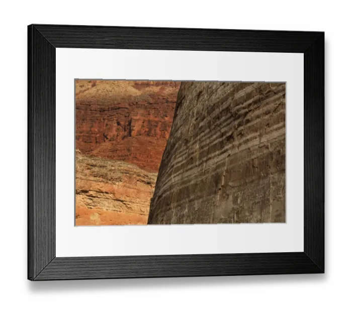 Framed Print : USA, Arizona, Grand Canyon National Park. Striated sandstone wall in Marble Canyon