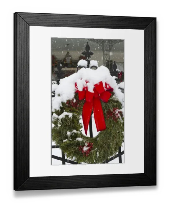 Framed Print : Christmas wreaths and a rare holiday snow, Huntsville, Alabama Framed Print : Christmas wreaths and a rare holiday snow, Huntsville, Alabama