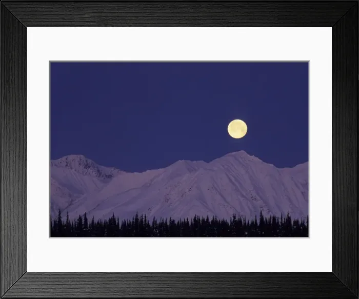Framed Print : USA, Alaska, Alaska Range, Full Moon, Denali National Park Framed Print : USA, Alaska, Alaska Range, Full Moon, Denali National Park