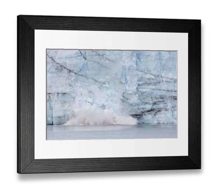 Framed Print : USA, Alaska, Glacier Bay National Park. Calving of the Margerie Glacier. Credit as Framed Print : USA, Alaska, Glacier Bay National Park. Calving of the Margerie Glacier. Credit as