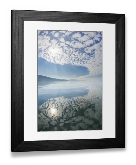 Framed Print : USA, Alaska, Freshwater Bay. Clouds reflected in water Framed Print : USA, Alaska, Freshwater Bay. Clouds reflected in water