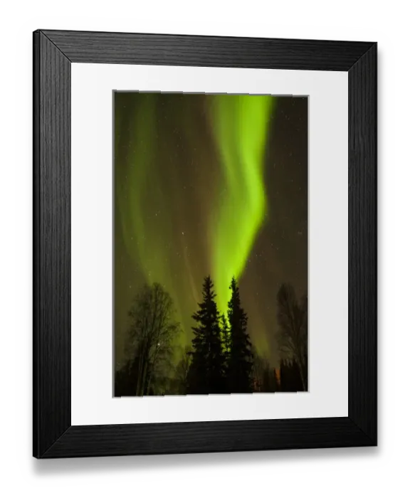 Framed Print : USA, Alaska, Chena Hot Springs. View of aurora borealis and stars