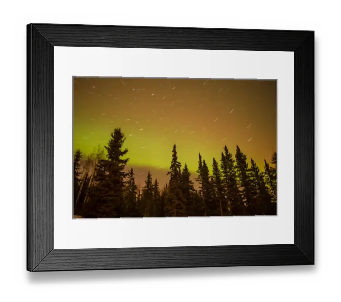 Framed Print : USA, Alaska, Fairbanks. View of aurora borealis and star trails Framed Print : USA, Alaska, Fairbanks. View of aurora borealis and star trails