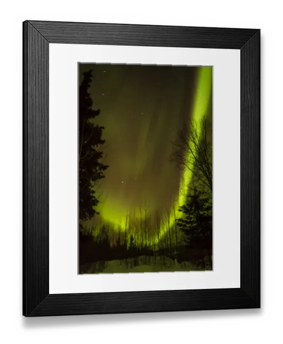 Framed Print : USA, Alaska, Chena Hot Springs. View of aurora borealis and stars