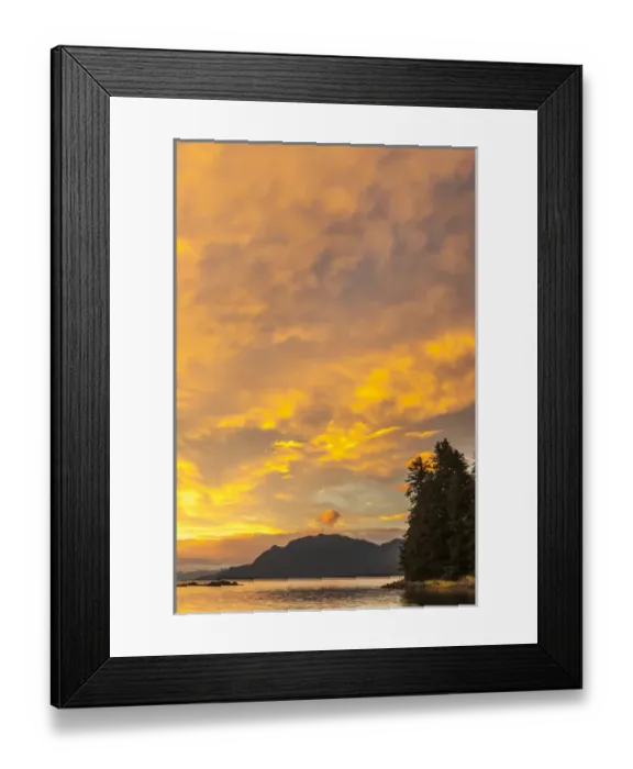 Framed Print : USA, Alaska, Tongass National Forest. Sunset landscape Framed Print : USA, Alaska, Tongass National Forest. Sunset landscape
