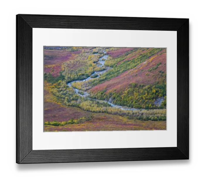 Framed Print : USA, Alaska, Brooks Range. Landscape of tundra and Dietrich River