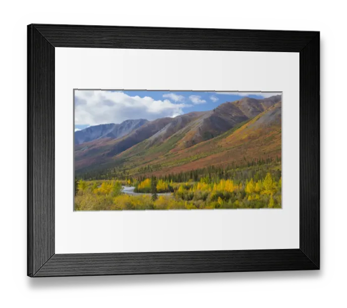 Framed Print : USA, Alaska, Brooks Range. Mountain landscape with stream