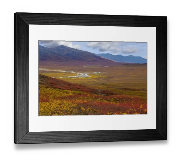 Framed Print : USA, Alaska, Brooks Range. Landscape of tundra and Dietrich River