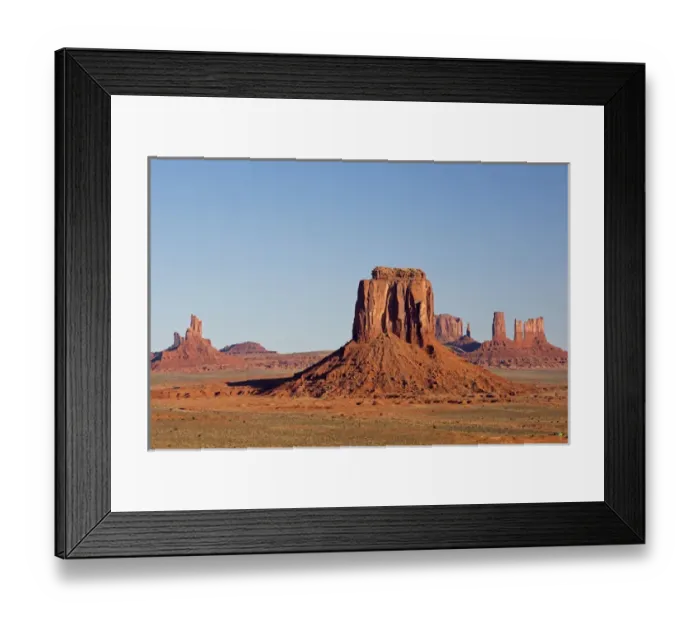 Framed Print : AZ, Monument Valley, East Mitten Butte and Castle Butte; view from Artists Point Framed Print : AZ, Monument Valley, East Mitten Butte and Castle Butte; view from Artists Point
