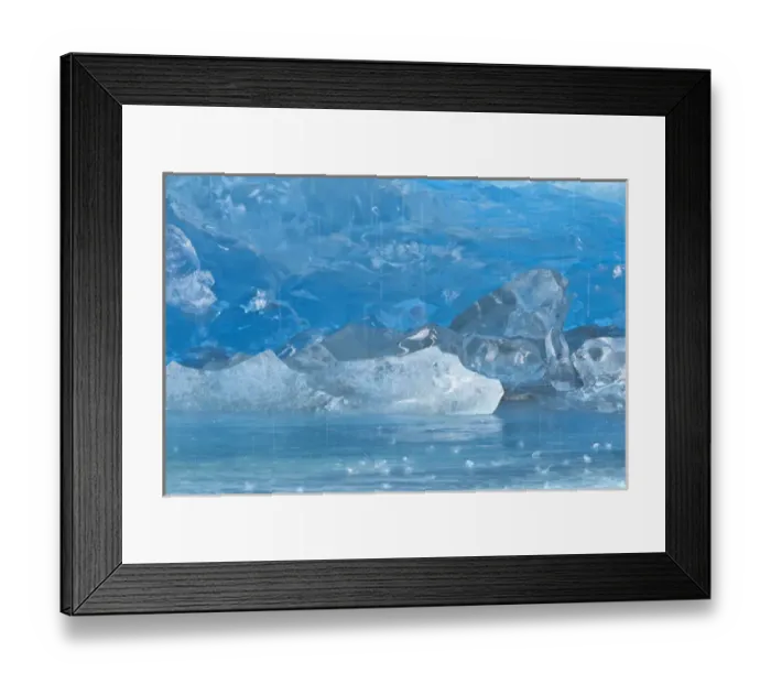 Framed Print : USA, Alaska, Glacier Bay National Park. Close-up of melting blue on Reid Glacier