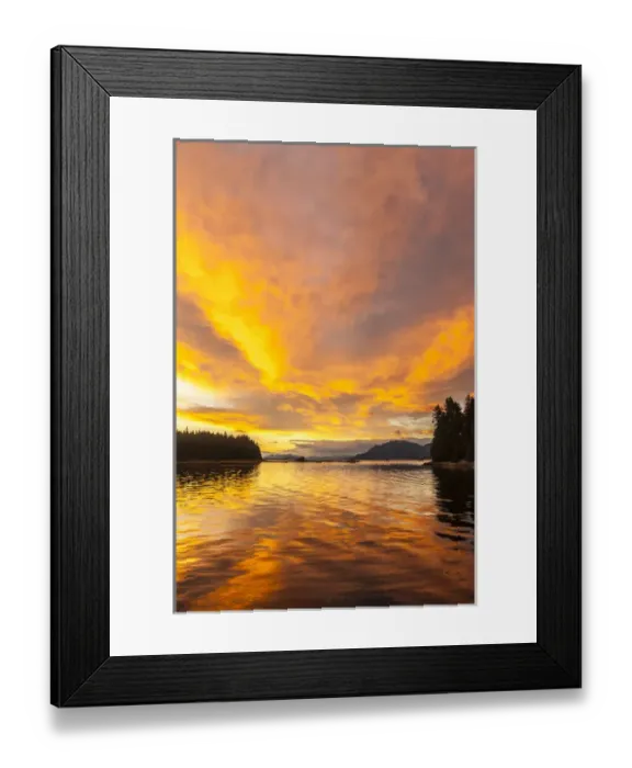 Framed Print : USA, Alaska, Tongass National Forest. Sunset landscape Framed Print : USA, Alaska, Tongass National Forest. Sunset landscape