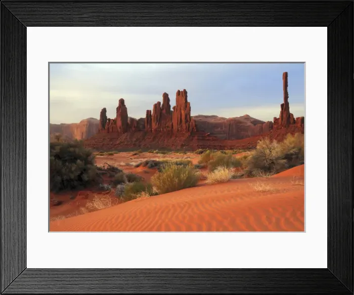 Framed Print : Yei Bi Chei and Totem Pole in Early Morning Light, Monument Valley, Arizona, USA Framed Print : Yei Bi Chei and Totem Pole in Early Morning Light, Monument Valley, Arizona, USA