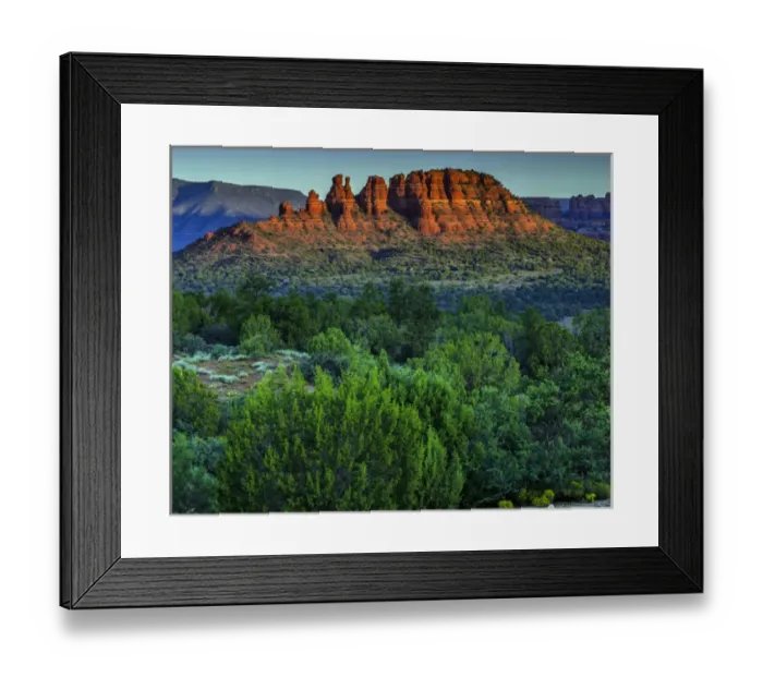 Framed Print : USA, Arizona. Sunset landscape in Red Rocks State Park