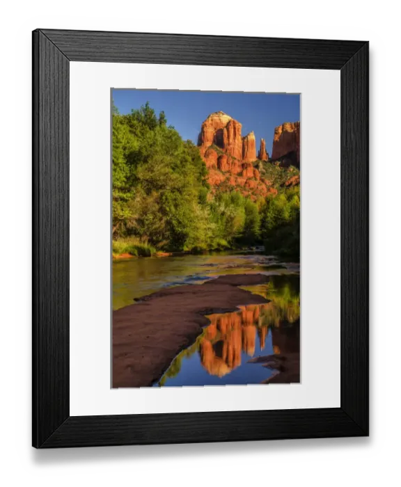 Framed Print : USA, Arizona. Cathedral Rock reflects in creek Framed Print : USA, Arizona. Cathedral Rock reflects in creek