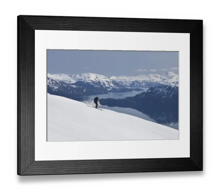 Framed Print : Backcountry skiing in Prince William Sound Framed Print : Backcountry skiing in Prince William Sound
