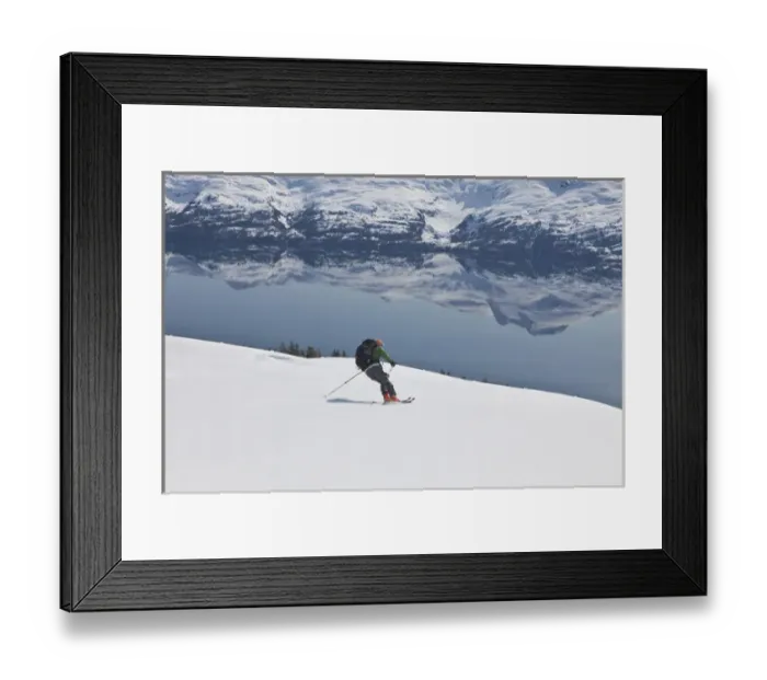 Framed Print : Backcountry skiing in Prince William Sound Framed Print : Backcountry skiing in Prince William Sound