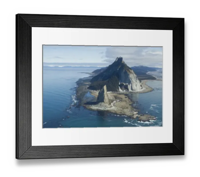 Framed Print : Gulf of Alaska, the lighthouse and rock pinnacle at Cape St. Elias on Kayak Island Framed Print : Gulf of Alaska, the lighthouse and rock pinnacle at Cape St. Elias on Kayak Island
