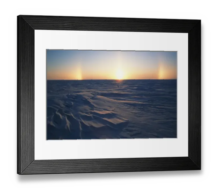 Framed Print : USA, Alaska, Arctic Coastal Plain, Sundog over snowy landscape