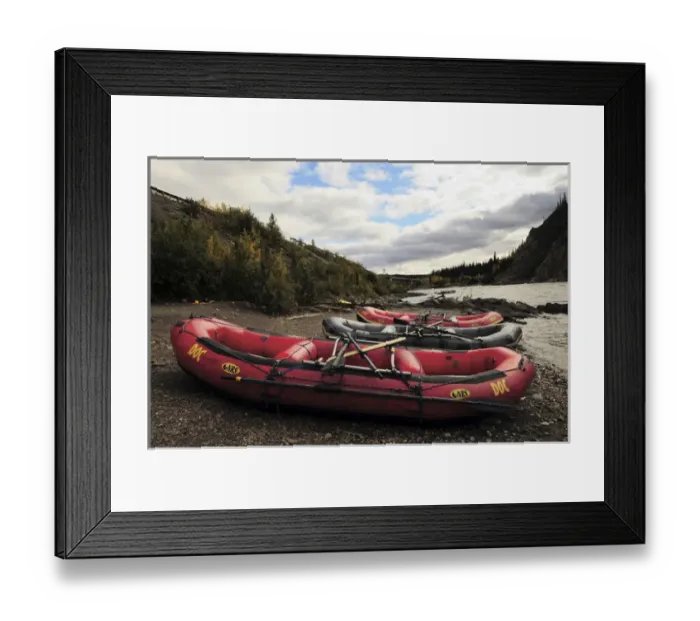Framed Print : Rafts and the Nenana River, Denali, Alaska; USA