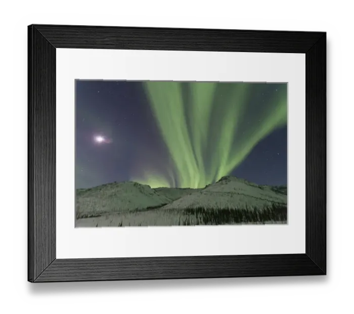 Framed Print : Northern Lights shimmer over the White Mountain National Recreation Area north of Framed Print : Northern Lights shimmer over the White Mountain National Recreation Area north of