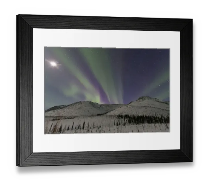 Framed Print : Northern Lights shimmer over the White Mountain National Recreation Area north of Framed Print : Northern Lights shimmer over the White Mountain National Recreation Area north of