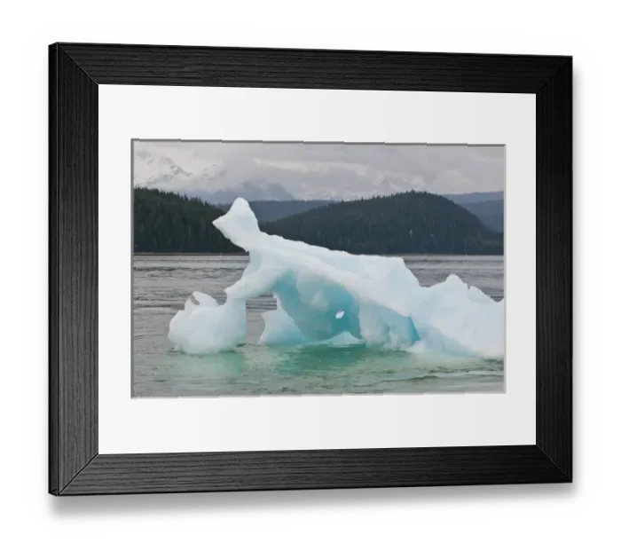 Framed Print : US, AK, Inside Passage. Glacial ice floe takes sculptural form as it melts Framed Print : US, AK, Inside Passage. Glacial ice floe takes sculptural form as it melts