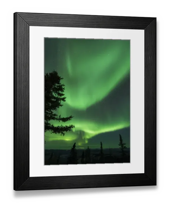 Framed Print : US, AK, Fairbanks. Northern Lights display