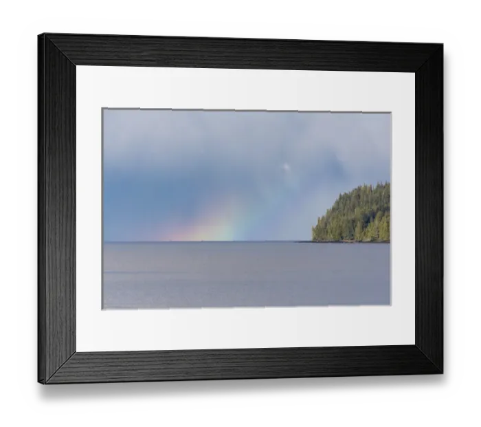Framed Print : US, AK, Ketchikan, Rainbow glow on horizon Tongass Narrows Inside Passage near Settlers Framed Print : US, AK, Ketchikan, Rainbow glow on horizon Tongass Narrows Inside Passage near Settlers