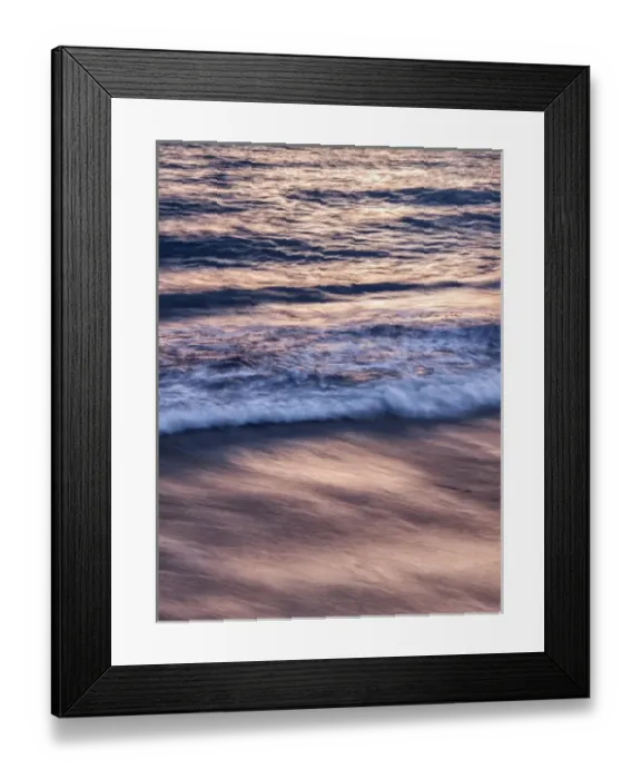Framed Print : USA, California, La Jolla, Sunset color reflected in waves at Windansea Beach