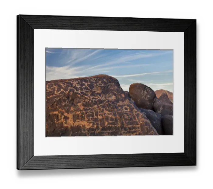 Framed Print : USA, Arizona, Gila Bend. Close-up of prehistoric petroglyphs on boulders. Credit as Framed Print : USA, Arizona, Gila Bend. Close-up of prehistoric petroglyphs on boulders. Credit as