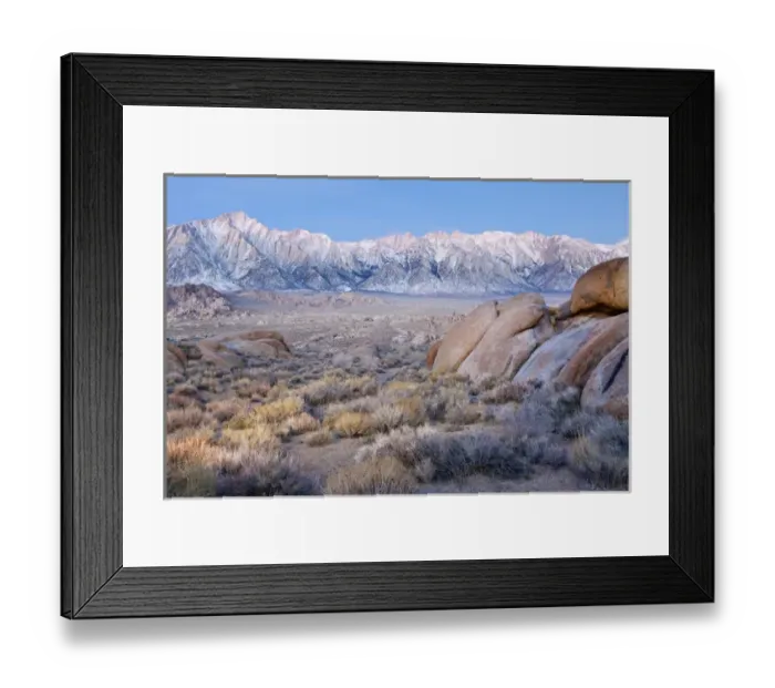 Framed Print : USA, California, Lone Pine. View of Lone Pine Peak and Mount Whitney as seen from the Alabama Hills Framed Print : USA, California, Lone Pine. View of Lone Pine Peak and Mount Whitney as seen from the Alabama Hills