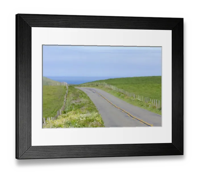 Framed Print : USA, California. Two-land road through Point Reyes National Seashore Framed Print : USA, California. Two-land road through Point Reyes National Seashore
