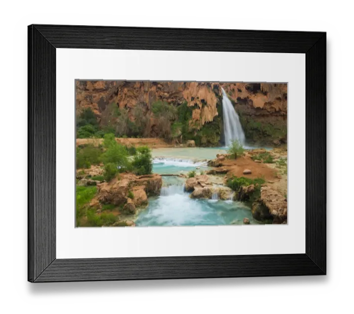 Framed Print : Havasu Falls on the Havasupai Reservation in Arizona, USA