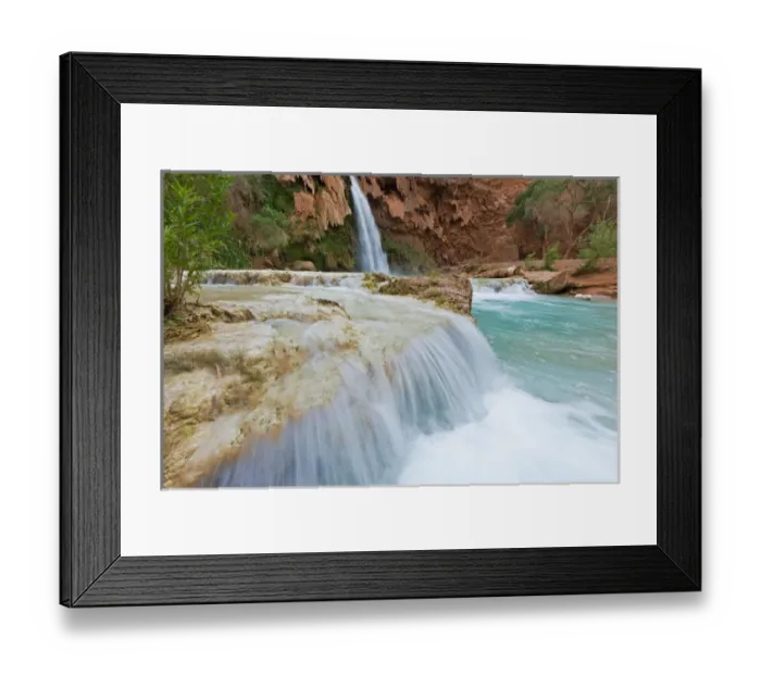 Framed Print : Havasu Falls on the Havasupai Reservation in Arizona, USA Framed Print : Havasu Falls on the Havasupai Reservation in Arizona, USA