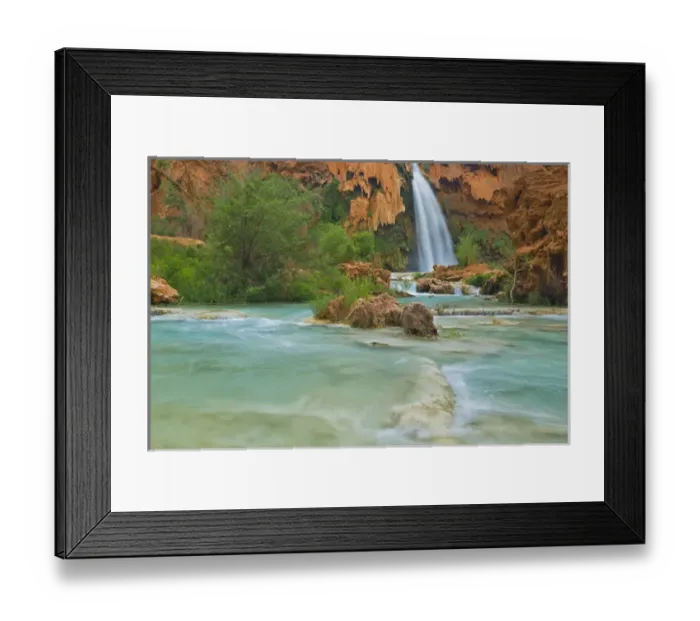 Framed Print : Havasu Falls on the Havasupai Reservation in Arizona, USA