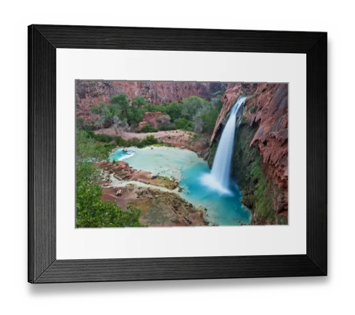 Framed Print : Havasu Falls on the Havasupai Reservation in Arizona, USA